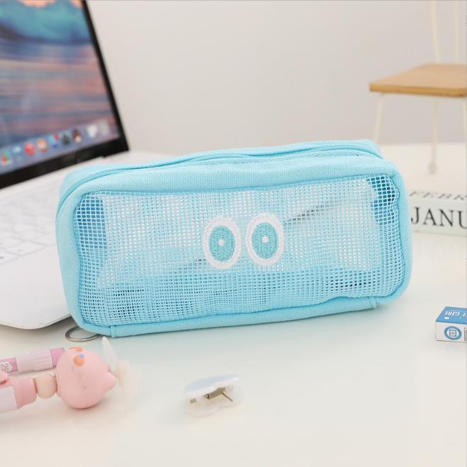 Wholesale Large Eye Mesh Canvas Pen Bags